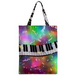 Piano Keys Music Colorful Zipper Classic Tote Bag