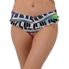 Piano Keys Music Colorful Frill Bikini Bottom by Mariart