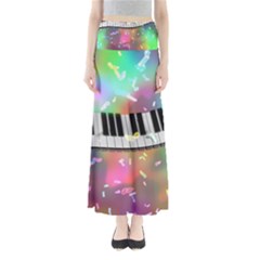 Piano Keys Music Colorful Full Length Maxi Skirt