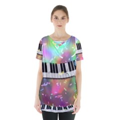 Piano Keys Music Colorful Skirt Hem Sports Top by Mariart