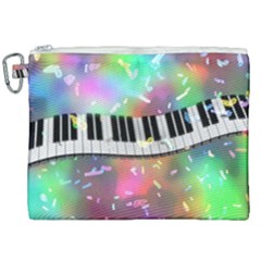 Piano Keys Music Colorful Canvas Cosmetic Bag (xxl) by Mariart