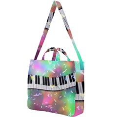 Piano Keys Music Colorful Square Shoulder Tote Bag by Mariart