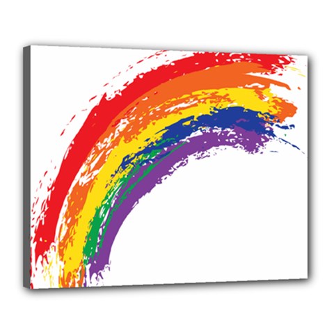 Watercolor Painting Rainbow Canvas 20  X 16  (stretched)