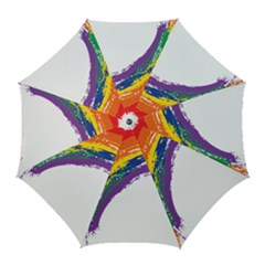 Watercolor Painting Rainbow Golf Umbrellas