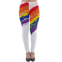 Watercolor Painting Rainbow Lightweight Velour Leggings