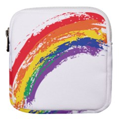 Watercolor Painting Rainbow Mini Square Pouch