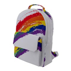 Watercolor Painting Rainbow Flap Pocket Backpack (large)