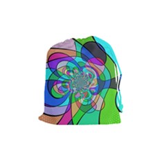 Retro Wave Background Pattern Drawstring Pouch (medium)