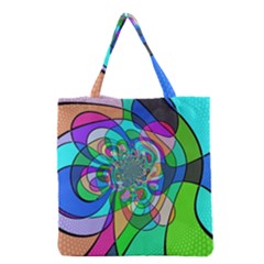 Retro Wave Background Pattern Grocery Tote Bag by Mariart