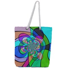 Retro Wave Background Pattern Full Print Rope Handle Tote (large)