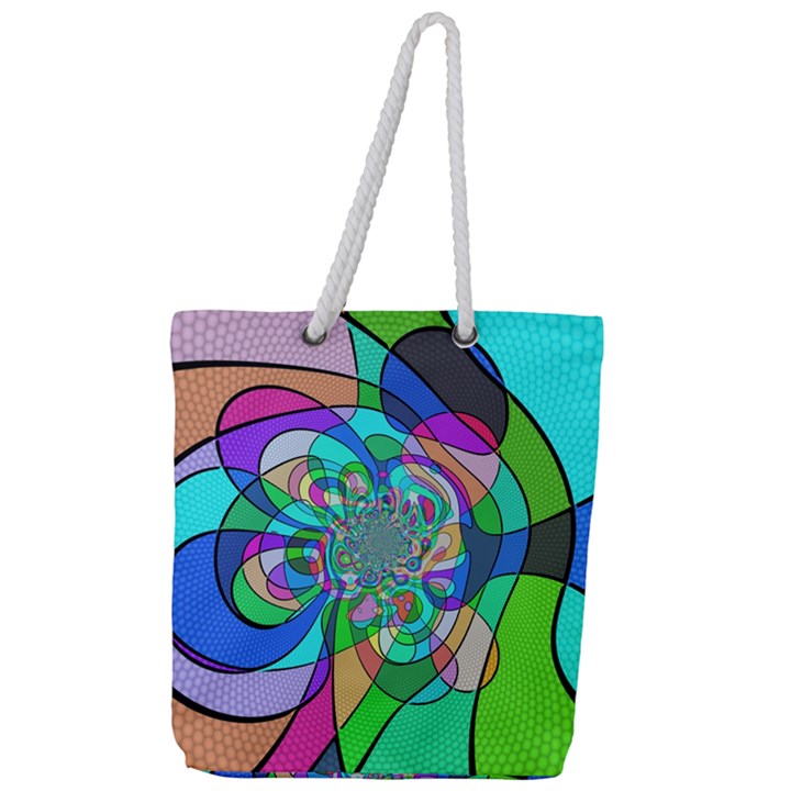 Retro Wave Background Pattern Full Print Rope Handle Tote (Large)