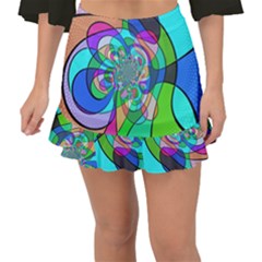 Retro Wave Background Pattern Fishtail Mini Chiffon Skirt