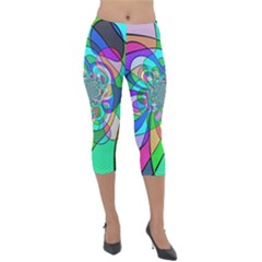 Retro Wave Background Pattern Lightweight Velour Capri Leggings  by Mariart