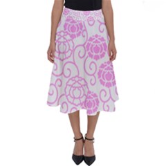 Peony Spring Flowers Perfect Length Midi Skirt