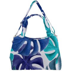 Leaves Tropical Blue Green Nature Double Compartment Shoulder Bag by Alisyart
