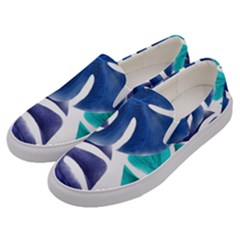 Leaves Tropical Blue Green Nature Men s Canvas Slip Ons by Alisyart