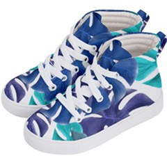 Leaves Tropical Blue Green Nature Kids  Hi-top Skate Sneakers by Alisyart