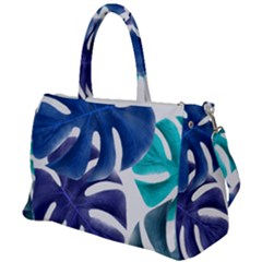 Leaves Tropical Blue Green Nature Duffel Travel Bag by Alisyart