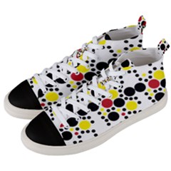 Pattern Circle Texture Men s Mid-top Canvas Sneakers