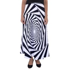 Pattern Texture Spiral Flared Maxi Skirt