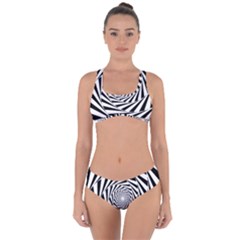 Pattern Texture Spiral Criss Cross Bikini Set