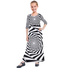 Pattern Texture Spiral Kids  Quarter Sleeve Maxi Dress by Alisyart