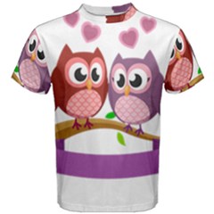 Owl Cartoon Bird Men s Cotton Tee