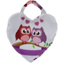 Owl Cartoon Bird Giant Heart Shaped Tote View1