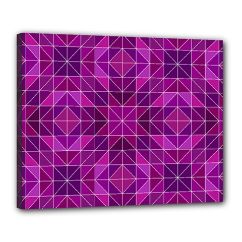 Purple Triangle Pattern Canvas 20  x 16  (Stretched)