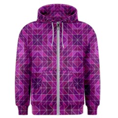 Purple Triangle Pattern Men s Zipper Hoodie by Alisyart