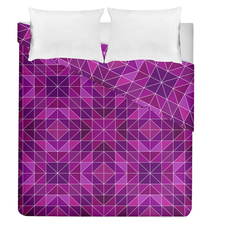 Purple Triangle Pattern Duvet Cover Double Side (Queen Size)