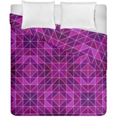 Purple Triangle Pattern Duvet Cover Double Side (California King Size)