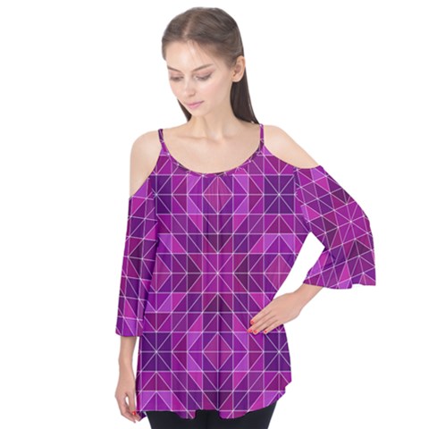 Purple Triangle Pattern Flutter Tees by Alisyart