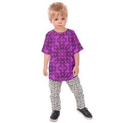 Purple Triangle Pattern Kids  Raglan Tee