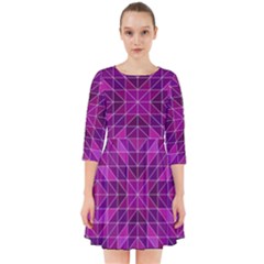 Purple Triangle Pattern Smock Dress