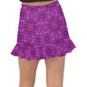 Purple Triangle Pattern Fishtail Mini Chiffon Skirt View2