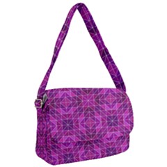 Purple Triangle Pattern Courier Bag