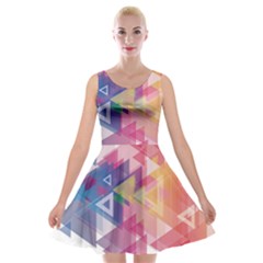 Science And Technology Triangle Velvet Skater Dress by Alisyart