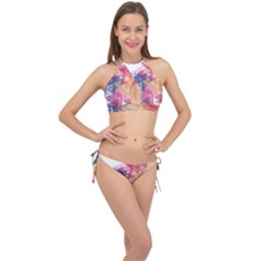 Science And Technology Triangle Cross Front Halter Bikini Set
