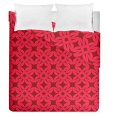 Red Magenta Wallpaper Seamless Pattern Duvet Cover Double Side (queen Size)