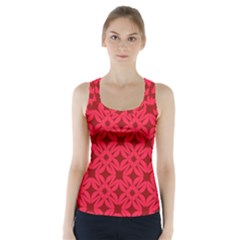 Red Magenta Wallpaper Seamless Pattern Racer Back Sports Top