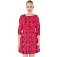 Red Magenta Wallpaper Seamless Pattern Smock Dress