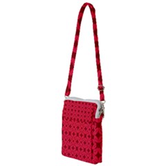 Red Magenta Wallpaper Seamless Pattern Multi Function Travel Bag by Alisyart