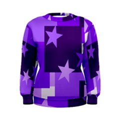 Purple Stars Pattern Shape Women s Sweatshirt by Pakrebo