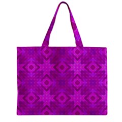 Magenta Mosaic Pattern Triangle Zipper Mini Tote Bag by Pakrebo