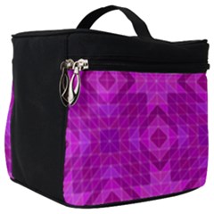 Magenta Mosaic Pattern Triangle Make Up Travel Bag (big) by Pakrebo