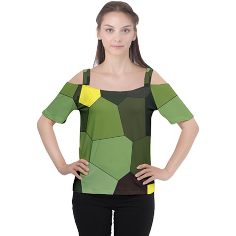 Mosaic Structure Background Tile Cutout Shoulder Tee by Pakrebo