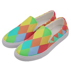 Low Poly Triangles Men s Canvas Slip Ons by Pakrebo