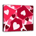 Pink Hearts Pattern Love Shape Deluxe Canvas 24  x 20  (Stretched) View1