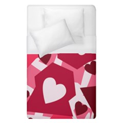 Pink Hearts Pattern Love Shape Duvet Cover (single Size) by Pakrebo